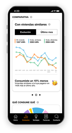 Orange Energía - Revisa tus facturas y compara tu consumo con el de tus vecinos
